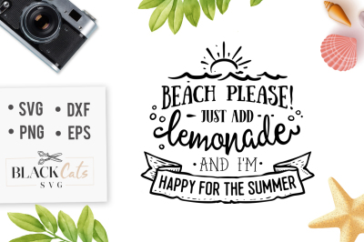 Beach, please add lemonade -  SVG file 