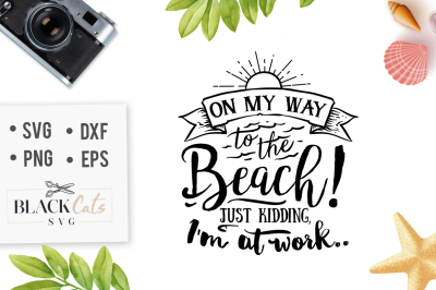 On my way to the beach - SVG file