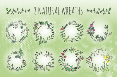 Natural wreaths and elements