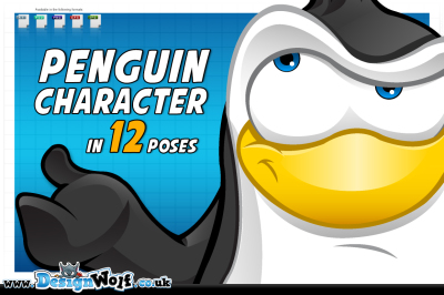 Penguin Character - In 12 Poses