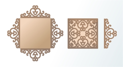 Laser cutting template for greeting cards,