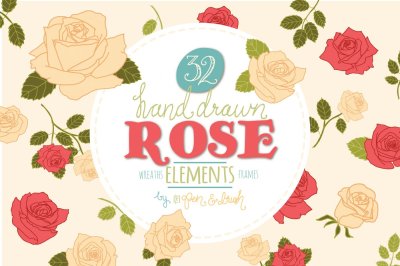 Hand Drawn Roses - Vector