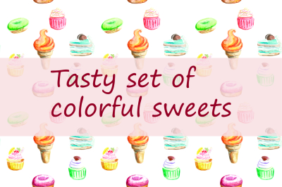 Tasty set of colorful sweets