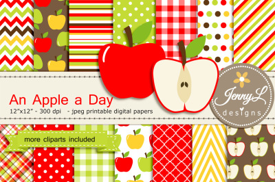 Apple Digital Paper and Clipart