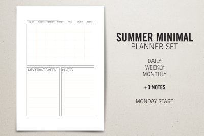 Planner Set - Summer Minimal