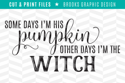 Pumpkin & Witch - DXF/SVG/PNG/PDF Cut & Print Files