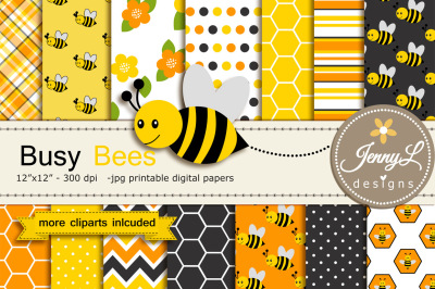 Bee Digital papers and Clipart