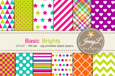 Basic Bright Digital Papers