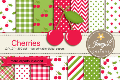 Cherry Digital papers and Clipart