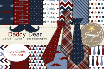 Father's Day Digital Papers and Clipart