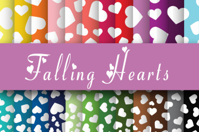 Falling Hearts Digital Paper