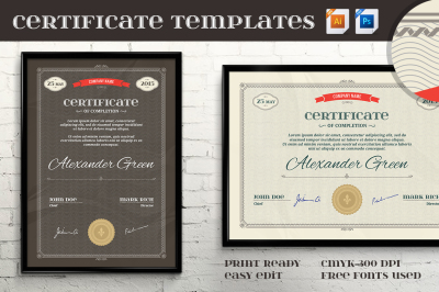 Certificate Template Vector & PSD