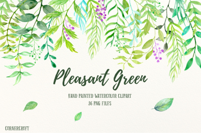 Watercolor Clipart Pleasant Green