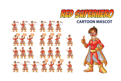 RED SUPERHERO CARTOON