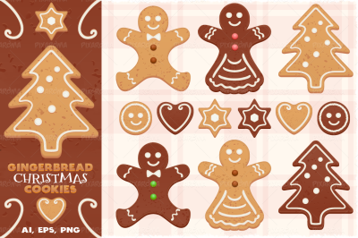 Gingerbread Vector Christmas Cookies
