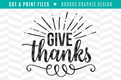Give Thanks - DXF/SVG/PNG/PDF Cut & Print Files