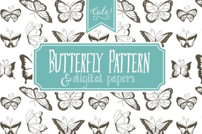 Seamless Butterfly Pattern - Vector