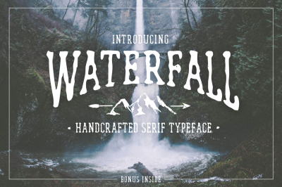 Waterfall. Handcrafted Font (+bonus)