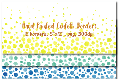 Hand painted confetti border