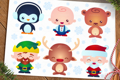 Cute Christmas Baby Characters
