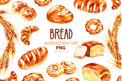 Watercolor Bread cliparts