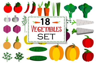18 Vegetables set.