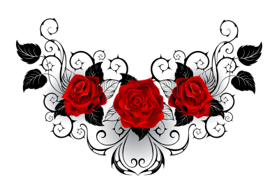 Symmetrical Tattoo of Red Roses
