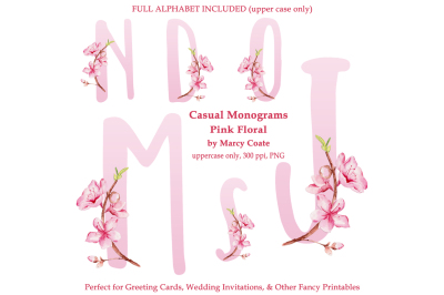 Monograms Pink Floral