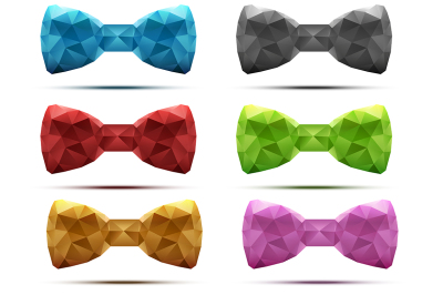 Set of abstract fashion bow tie