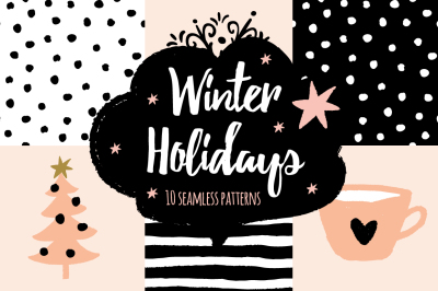 Winter Holidays seamless patterns
