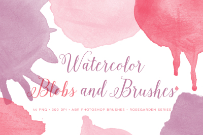 Watercolor Brushes Blobs & Splatters
