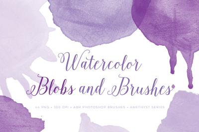 Watercolor Round Drips PS Brushes. Handpainted Watercolour Photoshop Brushes