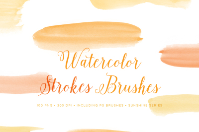 Painted Photoshop Brushes Watercolor. Handpainted Watercolour Photoshop Brush Set CC and CS. Including 100 bonus PNG graphics.