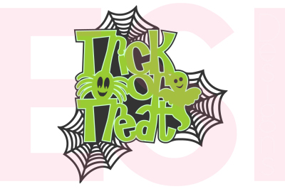 Trick or Treat Quote, Spider and Ghost - SVG, DXF, EPS cutting files