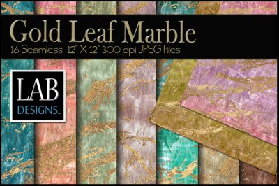 16 Gold Leaf Marble Textures