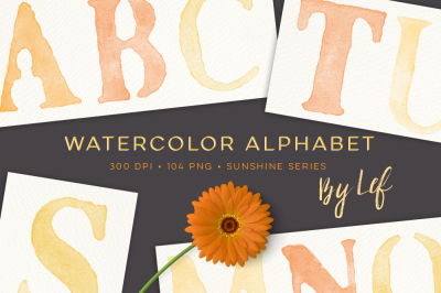 Watercolor Letters Alphabet Graphics