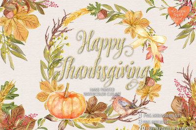 Watercolor Thanksgiving design
