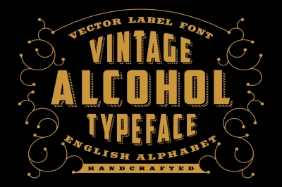 Vintage Alcohol Label Letters