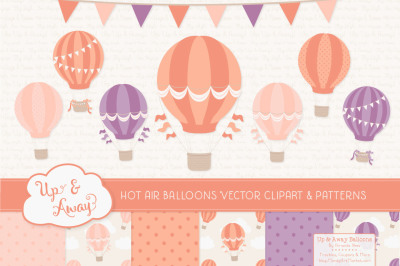 Antique Peach Hot Air Balloons &amp; Patterns