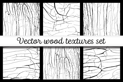 Wood cracks textures set