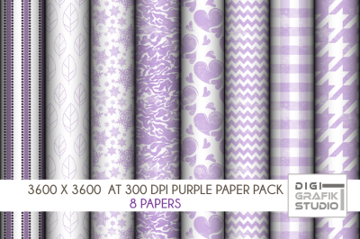 Rustic Purple Digital Papers Pack, Seamless Pattern Paper Pack, Seamless Pattern