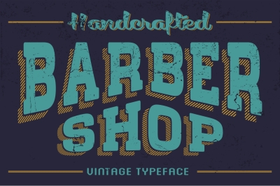 Handcrafted Barber Shop - Vintage Letters