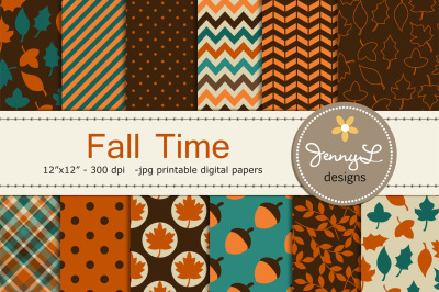 Fall Autumn Digital Papers