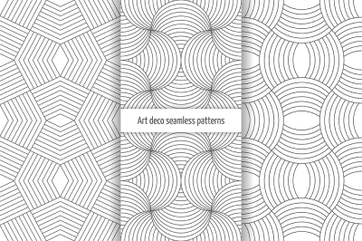 Set of art deco seamless patterns