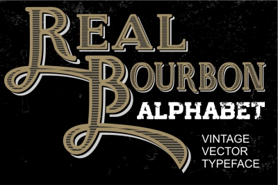 Real Bourbon - Vintage vector letters