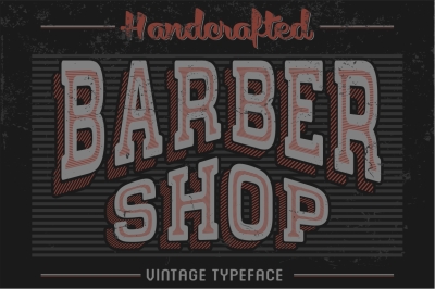 Handcrafted Vintage Vector Letters - Barber Shop