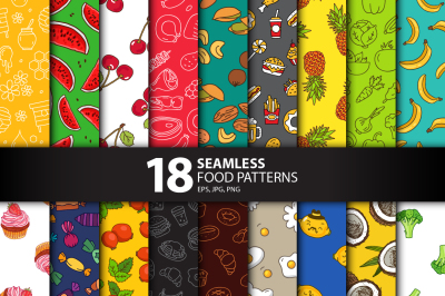 18 Seamless Food Patterns