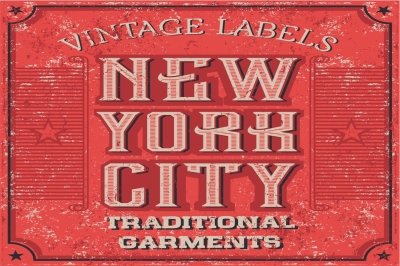Vintage label design typography