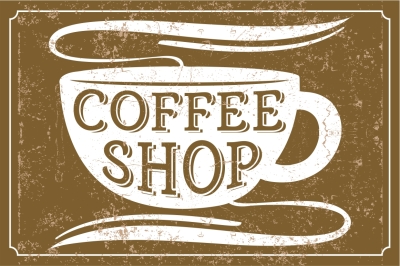 Coffee Shop letters - vector font