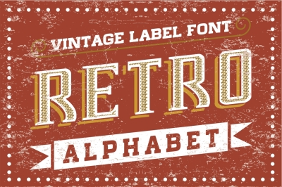 Vintage Label - Retro Alphabet
